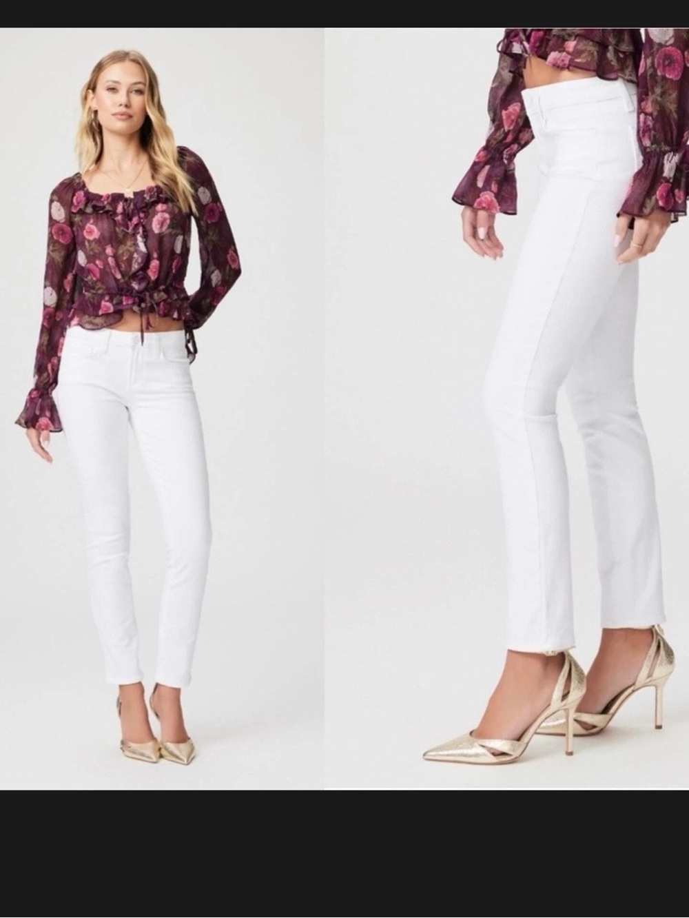 NWT Paige Skyline Optic White Ankle Jeans (31)
